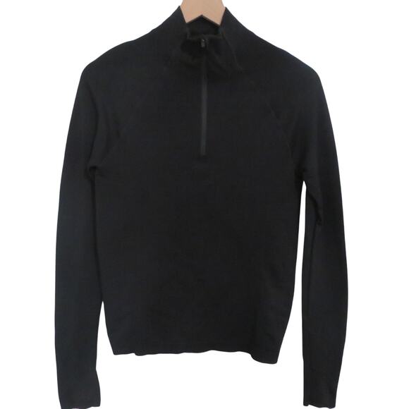 Athleta Womens Black Long Sleeve 1/4 Zip Sweatshirt - Picture 1 of 6